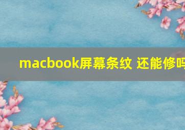 macbook屏幕条纹 还能修吗